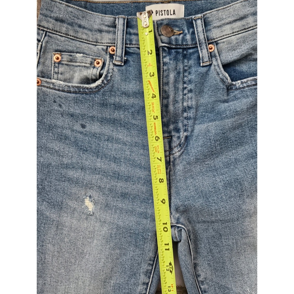 Pistola High Rise Flare Jeans Blue Distressed Raw Hem Size 25 P6088SSJ-ZMA - Picture 8 of 11